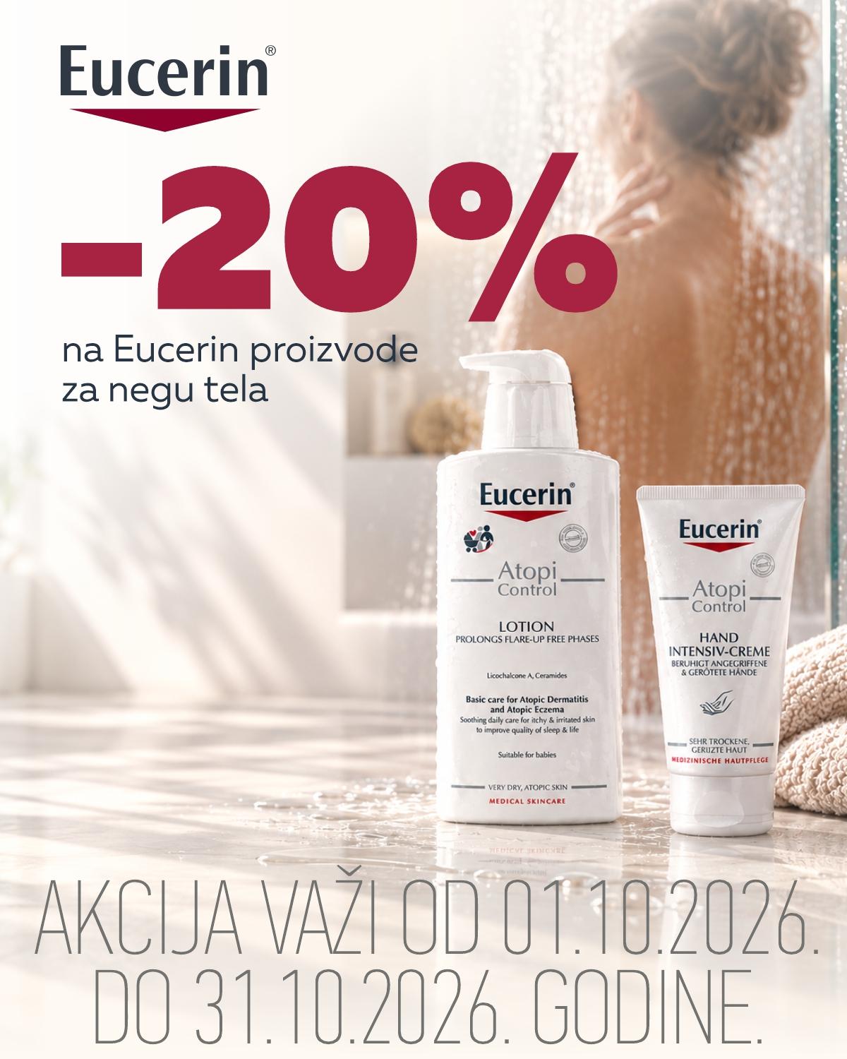20% popusta na Eucerin proizvode za negu tela. 20% popusta na Eucerin proizvode za negu tela.